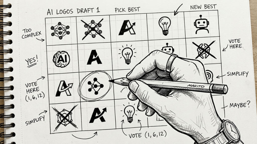 Human designer reviewing and refining AI-generated design concepts side by side - ciptavisual