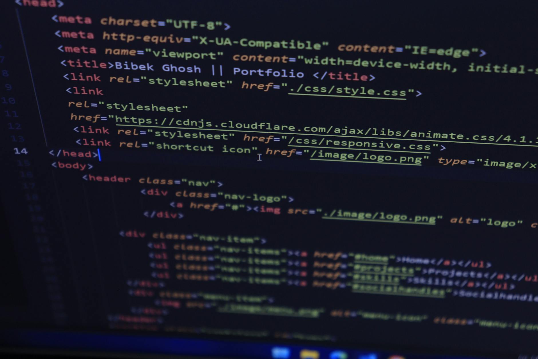 close up of code on screen