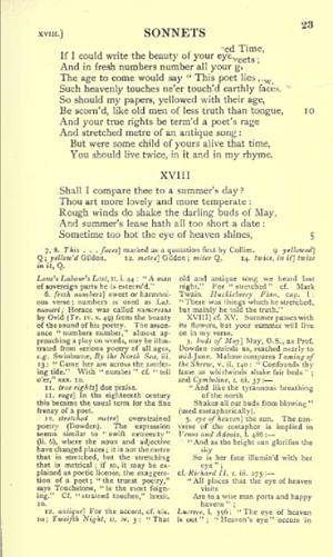 Picture of Shakespeare's Sonnet 18, a principal inspiration for Valentine's Day