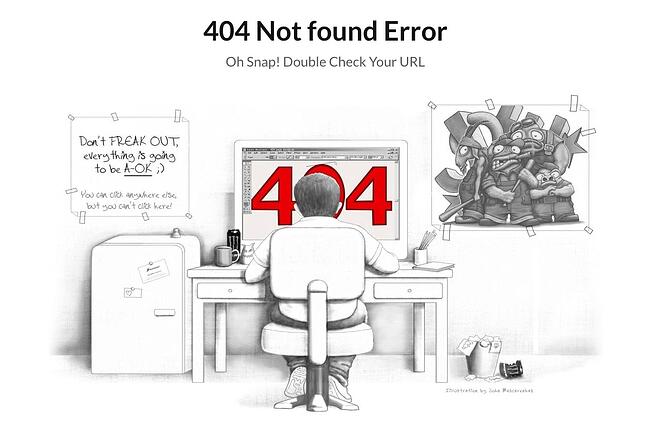 404 error page example from the website brandcrowd